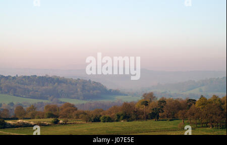 Tôt le matin, vue sur Newlands Corner, Surrey, Angleterre Banque D'Images