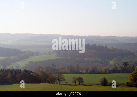 Tôt le matin, vue sur Newlands Corner, Surrey, Angleterre Banque D'Images