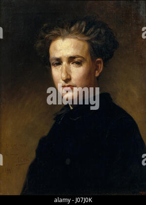 Le portrait d'Antoni Caba représente le peintre Ramon Padró, un artiste connu pour ses contributions à l'espagnol Le portrait met en valeur la capacité de Caba à capturer la personnalité et le caractère artistique de Padró, soulignant la relation étroite entre les deux artistes. Banque D'Images
