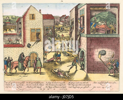 Assassinat de Coligny et le massacre de la Saint-Barthélemy (1572) Banque D'Images