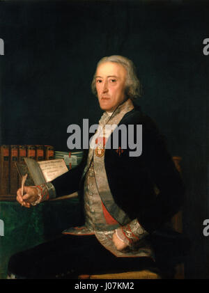 Portrait de Félix Colón de Larrategui de Francisco José de Goya y Lucientes est un portrait de la fin du XVIIIe siècle du noble espagnol, mettant en valeur le style caractéristique de réalisme et de profondeur psychologique de Goya. Banque D'Images