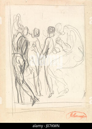 George Romney - danseurs et musiciens, probablement pour l'Allegro - Banque D'Images