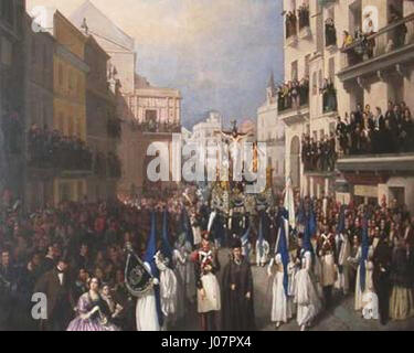 Manuel Cabral Aguado-Bejarano - Procesion en Sevilla, 1855 Banque D'Images