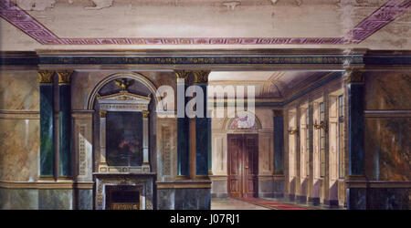 La conception de la scène de Plappert pour une production théâtrale de Ravensburg en 2004 présente un cadre intérieur détaillé, mettant en valeur la créativité et le savoir-faire impliqués dans la conception théâtrale. Banque D'Images