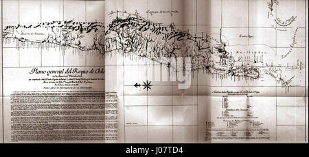 Plano General del Reyno de Chile en la América Meridional Banque D'Images