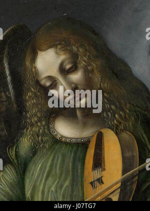 Giovanni Ambrogio de Predis, E28094 Angel en vert avec une vielle, partie de S. Francesco retable, Milan (buste) E28094 1490s Banque D'Images