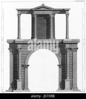 L'Arc d'Hadrien, situé à Athènes, en Grèce, est un ancien arc de triomphe romain construit en l'honneur de l'empereur Hadrien. Il représente l'expansion de l'influence romaine en Grèce au début du IIe siècle de notre ère. Banque D'Images