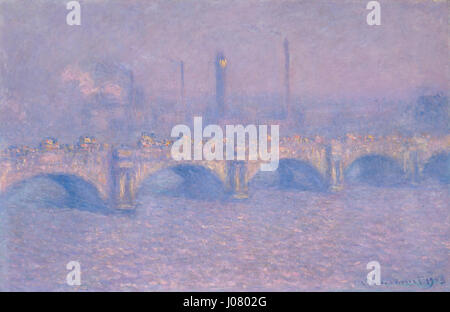 Claude Monet, Waterloo Bridge, Sløret sol, 1903, olie på laerred 64,77 x 99,7 cm,, Memorial Art Gallery, Rochester Banque D'Images