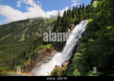 Chutes de Krimml en haute Tauern (Autriche). Banque D'Images