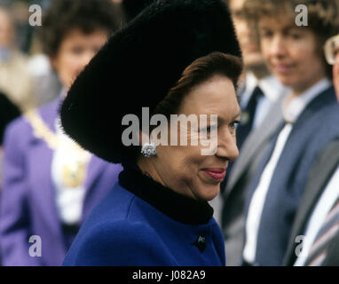 La princesse Margaret visiter Bromsgrove Uk Avril 1986 Banque D'Images