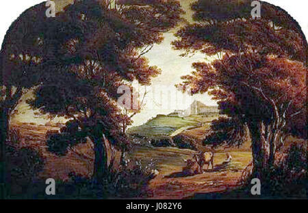 'Vista da Penha de França' est une vue panoramique de Lisbonne, Portugal, mettant en valeur le paysage et l'architecture de la ville. L'œuvre reflète l'essence vibrante et historique de Lisbonne du point de vue de Penha de França. Banque D'Images