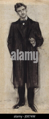 'Ramon Casas - MNAC' présente un tableau de l'artiste espagnol Ramon Casas, conservé au MNAC (Musée national d'art de Catalogne). La peinture reflète la maîtrise de l'artiste dans la capture de la société espagnole et de ses figures dynamiques au début du XXe siècle. Banque D'Images