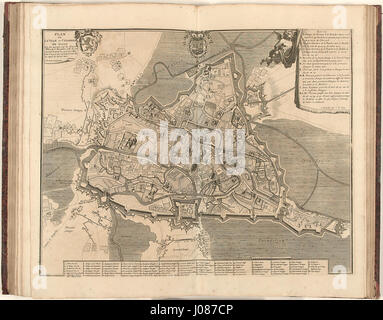 Cette carte historique de Gand, créée par Jacobus Harrewijn, Eugène Henry Fricx et Brûchman, offre une représentation détaillée de l’aménagement de la ville au XVIIe ou XVIIIe siècle. Il met en évidence les principaux monuments et la structure urbaine de Gand, une ville avec une riche histoire médiévale. Banque D'Images