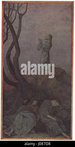 Christus am Ölberg de Hans Thoma représente le Christ priant dans le jardin de Gethsémani avant son arrestation. Cette peinture du XIXe siècle capture l’intensité émotionnelle du moment, en mettant l’accent sur la figure du Christ dans la solitude et la réflexion. Banque D'Images