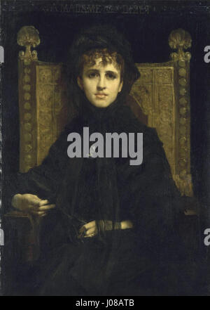 Ce portrait de Madame Georges Bizet par Jules-Élie Delaunay capture l’élégance de l’épouse du célèbre compositeur. L’œuvre reflète le délicat rendu de la lumière et de la forme de Delaunay, mettant en valeur les portraits raffinés typiques des français du XIXe siècle Banque D'Images