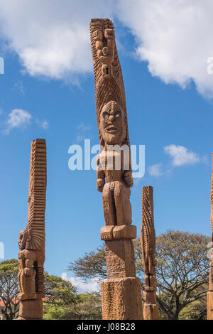 Les totems, Mano 'Okalanipo Park Road, Poipu, Kauai, Hawaii, USA Banque D'Images