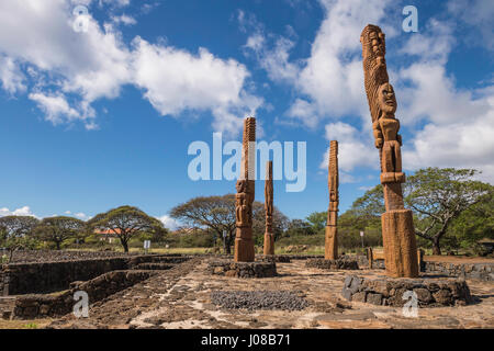 Les totems, Mano 'Okalanipo Park Road, Poipu, Kauai, Hawaii, USA Banque D'Images