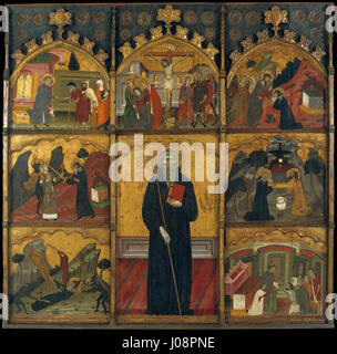 Maître de Rubió - Retable de saint Antoine l'Abbé - Banque D'Images