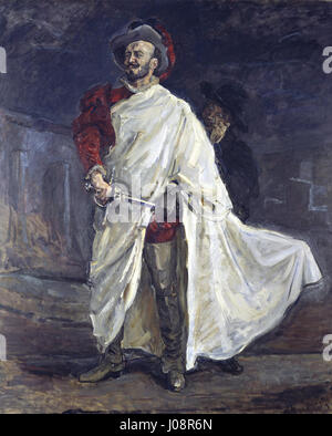 'Der Sänger Francisco d'Andrade als Don Giovanni dans Mozarts Oper' de Max Slevogt représente le chanteur Francisco d'Andrade interprétant le rôle de Don Giovanni dans l'opéra de Mozart. La peinture capture l'essence théâtrale et dramatique de l'opéra. Banque D'Images