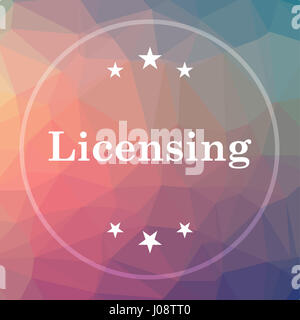 L'icône de licences. Site web de licences sur les bas fond bouton poly. Banque D'Images