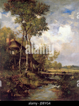 Virgile-Narcisse Diaz de la Peña-l'ancien moulin à vent près de Barbizon Banque D'Images