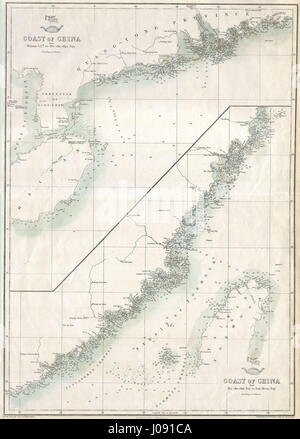 1863 L'Atlas de répartition Cassell Site de Taïwan - Formosa 5E la côte de Hainan Chine - Geographicus - CoastofChina-dispatch-1863 Banque D'Images
