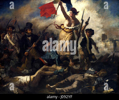 Eugène Delacroix - La liberté guidant le peuple Banque D'Images