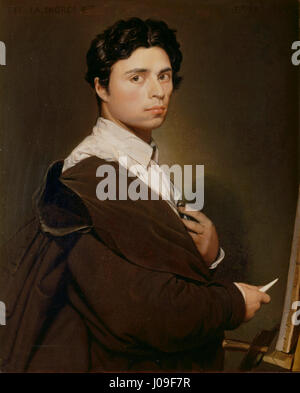 Jean-Auguste-Dominique Ingres - Autoportrait à vingt-quatre ans - Banque D'Images