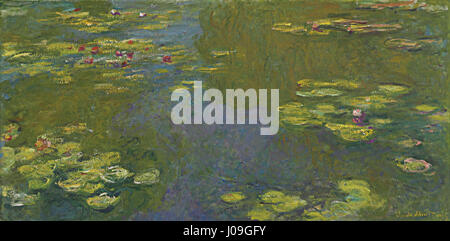 « Le bassin aux nymphées » de Claude Monet représente un jardin d'eau serein, capturant la tranquillité de l'étang de nénuphars. Le style impressionniste signature de Monet est évident dans les coups de pinceau doux et le jeu léger sur l'eau. Banque D'Images