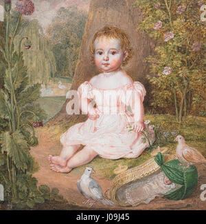Porträt eines kleinen Mädchens in der Natur Banque D'Images