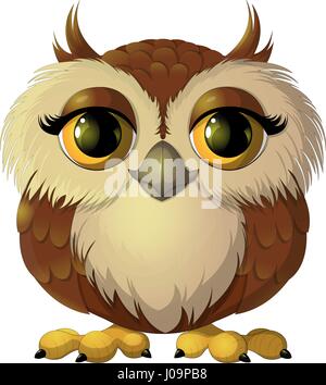 Hibou brun mignon Illustration de Vecteur