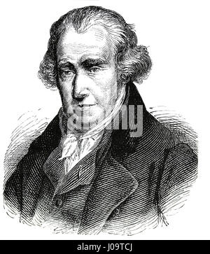 James Watt (1736-1819). L'inventeur écossais, ingénieur en mécanique. Gravure, 1883. La gravure, Nuestro Siglo, 1883. Banque D'Images