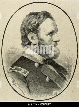 Ulysses S. Grant (1822-1885). Homme politique nord-américaine et militaire. 18e président des États-Unis (1869-1877). Portrait. Gravure, 1855. Banque D'Images