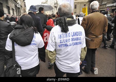 Milan (Italie), Jour de la mémoire et de l'engagement se souvenir des victimes de la mafia, promu par la Libera, association contre la mafia Banque D'Images