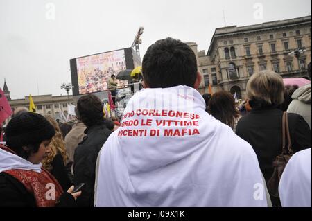 Milan (Italie), Jour de la mémoire et de l'engagement se souvenir des victimes de la mafia, promu par la Libera, association contre la mafia Banque D'Images