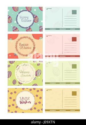 Vector set de modèles de cartes de Pâques Illustration de Vecteur