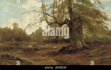 'Burnham Beeches, Autumn' est une huile sur toile de l'artiste britannique Alfred de Bréanski SNR. (1852-1928), représentant le paysage automnal de Burnham Beeches près de Windsor. Signé par l'artiste, le tableau mesure 94 x 61 cm. Banque D'Images