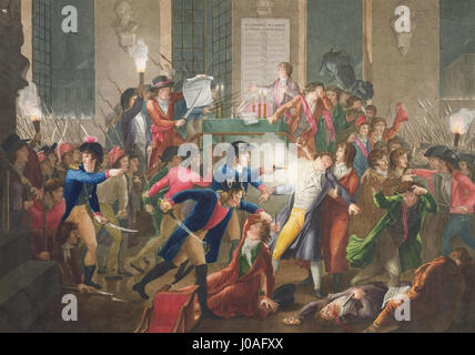 Jean-Joseph-François Tassaert - La nuit du 9 au 10 Thermidor II, une arrestation de Robespierre Banque D'Images