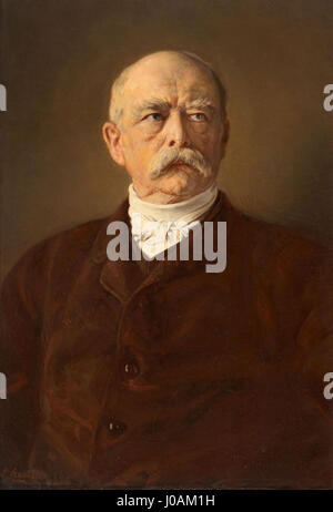 Le portrait de Louis Knaus du chancelier du Reich, le prince Otto von Bismarck, illustre le pouvoir politique et le sérieux de l'homme d'État allemand. La peinture reflète la capacité de Knaus à représenter dignement des personnages de grande influence. Banque D'Images