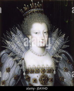 Circa 1610 portrait de Louise Marguerite de Lorraine, princesse de Conti portant une couronne (Musée Condé) Banque D'Images