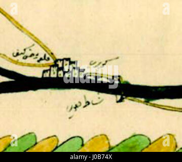 1671 Hasankeyf du joug ottoman plan de Tigre et Euphrate 2012 Kurşun Z Fig2 Banque D'Images