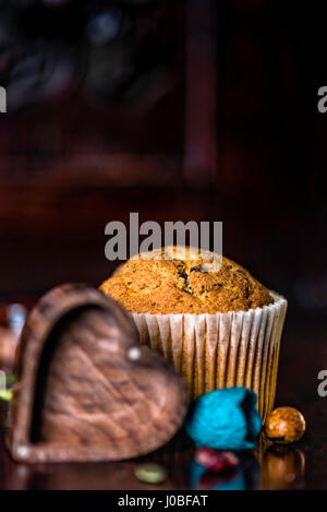 Muffin sans gluten fait avec de la farine de riz. Banque D'Images