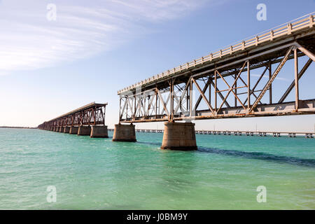 Vieux pont de chemin de fer à Bahia Honda les Florida Keys, United States Banque D'Images