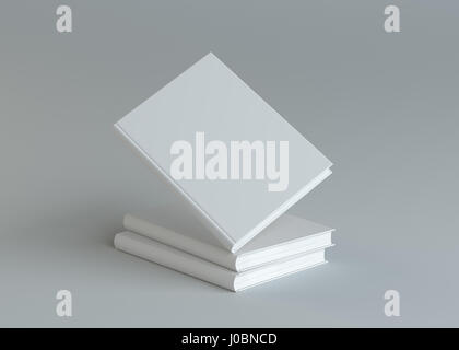 Livres blancs sur fond gris modèle Banque D'Images