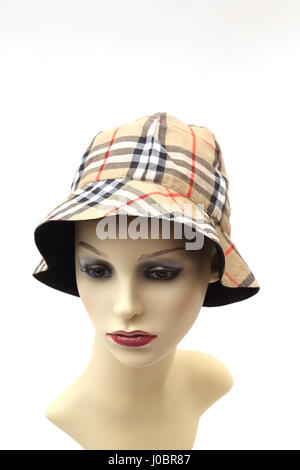 Burberry réversible's Bucket Hat Banque D'Images