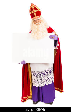 Sinterklaas Avec Placard Isol Sur Fond Blanc Caract Re N Erlandais Du P Re No L Photo Stock