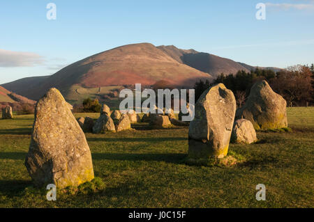 Saddlebac (Blencathra), du cercle de pierres de Castlerigg, Parc National de Lake District, Cumbria, England, UK Banque D'Images