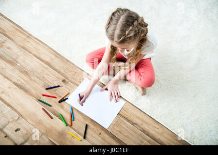 Portrait de petite fille dessin photo Banque D'Images