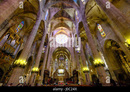 La Seu, la cathédrale de Santa Maria de Palma, Majorque, Îles Baléares, Espagne Banque D'Images