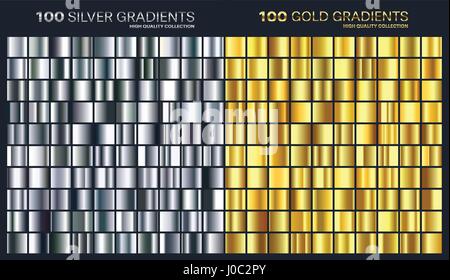 Or,argent,gradient,modèle modèle.Ensemble de couleurs pour la conception,collection de gradients de haute qualité.texture métallique brillant,background.pure metal.Convient pour le texte ,immersive,bannière, ruban ou de l'ornement. Illustration de Vecteur